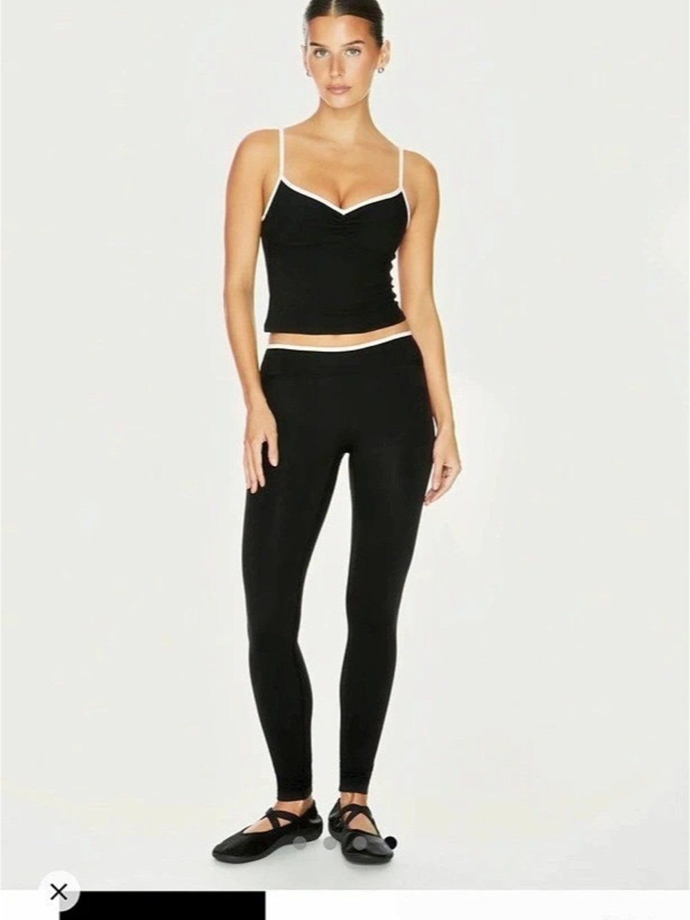 437 The Ballet Tank Black & Cream